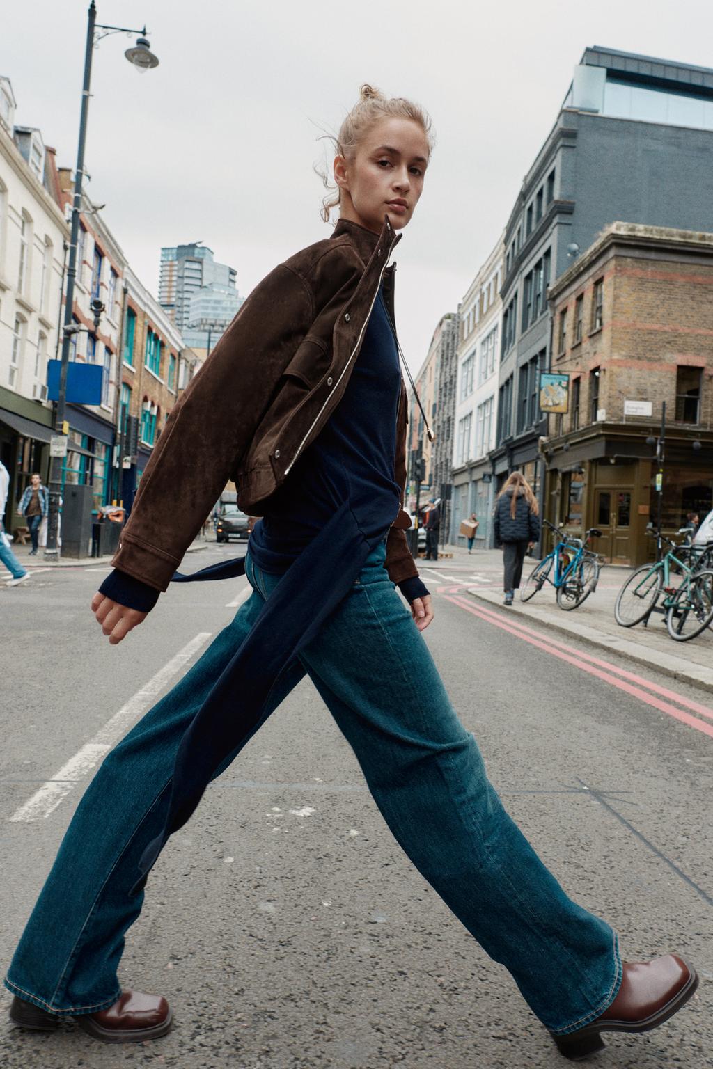 Elegant Suede Leather Bomber Jacket for Women | Classic Autumn & Winter Outerwear