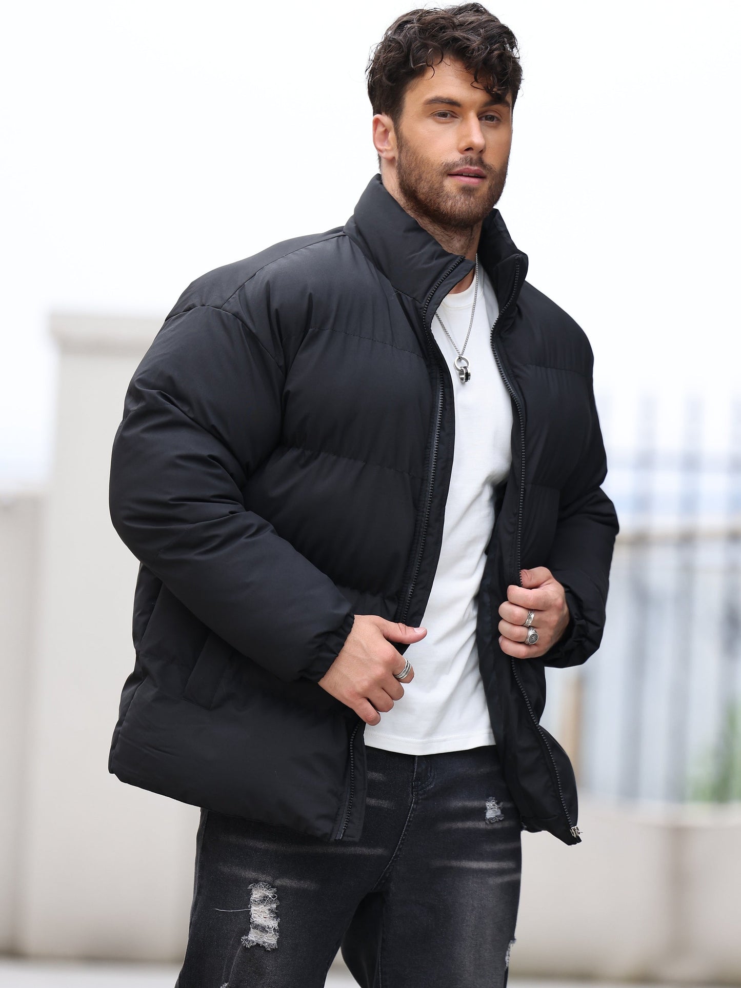 Casual Casual Padded Thick Zip-Up With Stand Collar Winter Jacket For men | Ideal for Winter