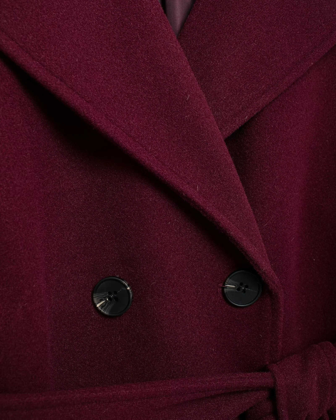 Women's Tricot Burgundy Trench Coat – Elegant and Warm Outerwear