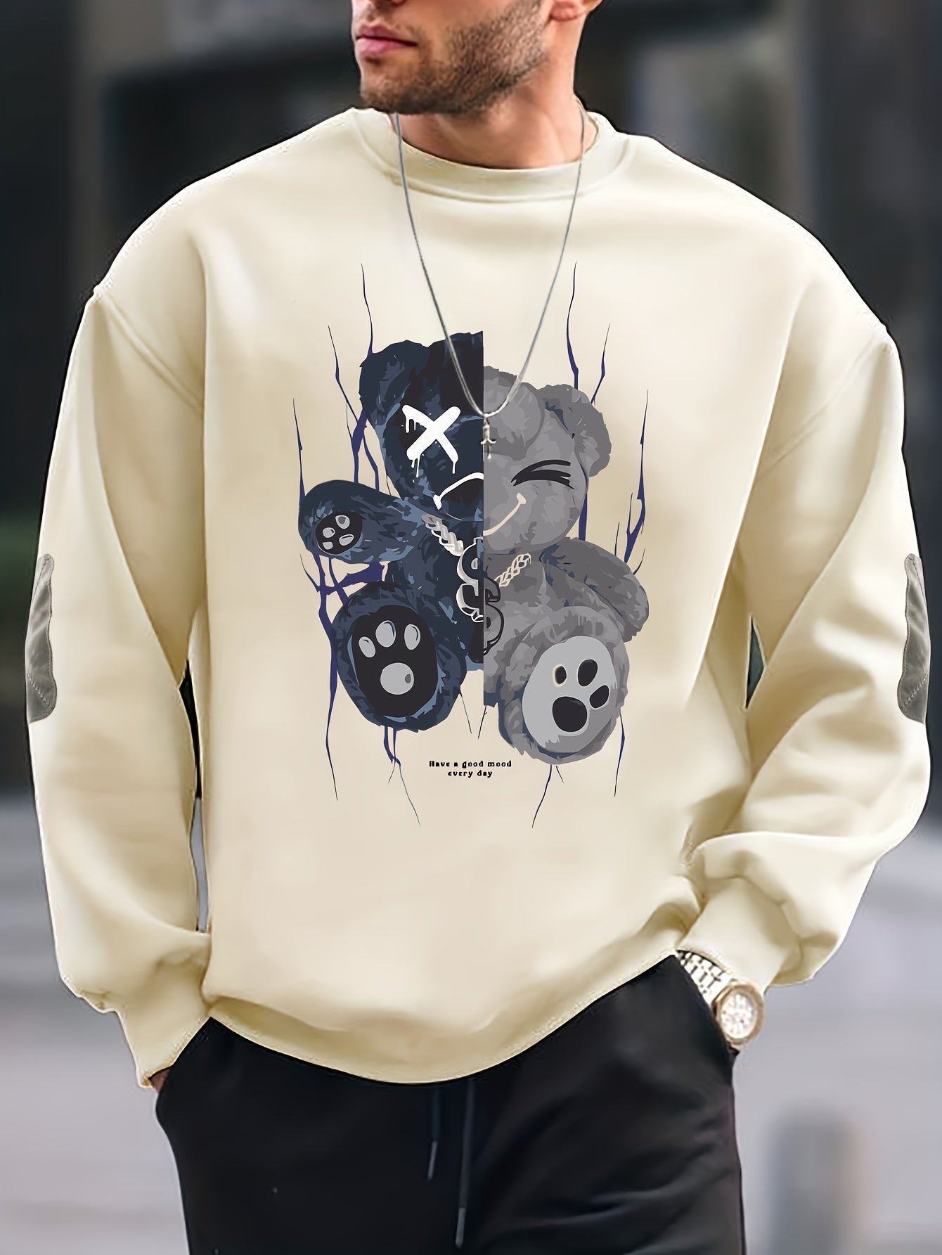 Casual Fashion Crew Neck Cotton Pullover Sweatshirt for Men | Great for Casual Days