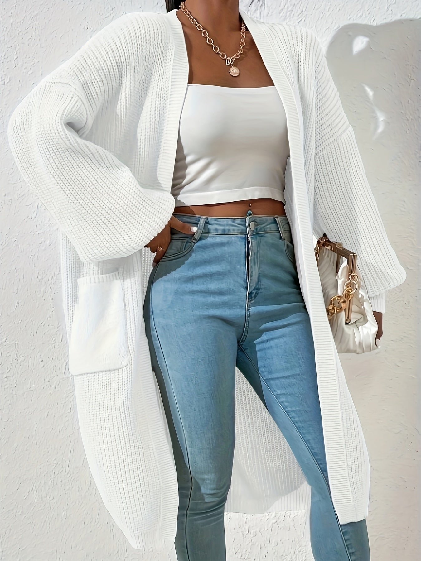 Casual Drop Shoulder Knitwear Cardigan with Pockets for Women | Great for Casual Days