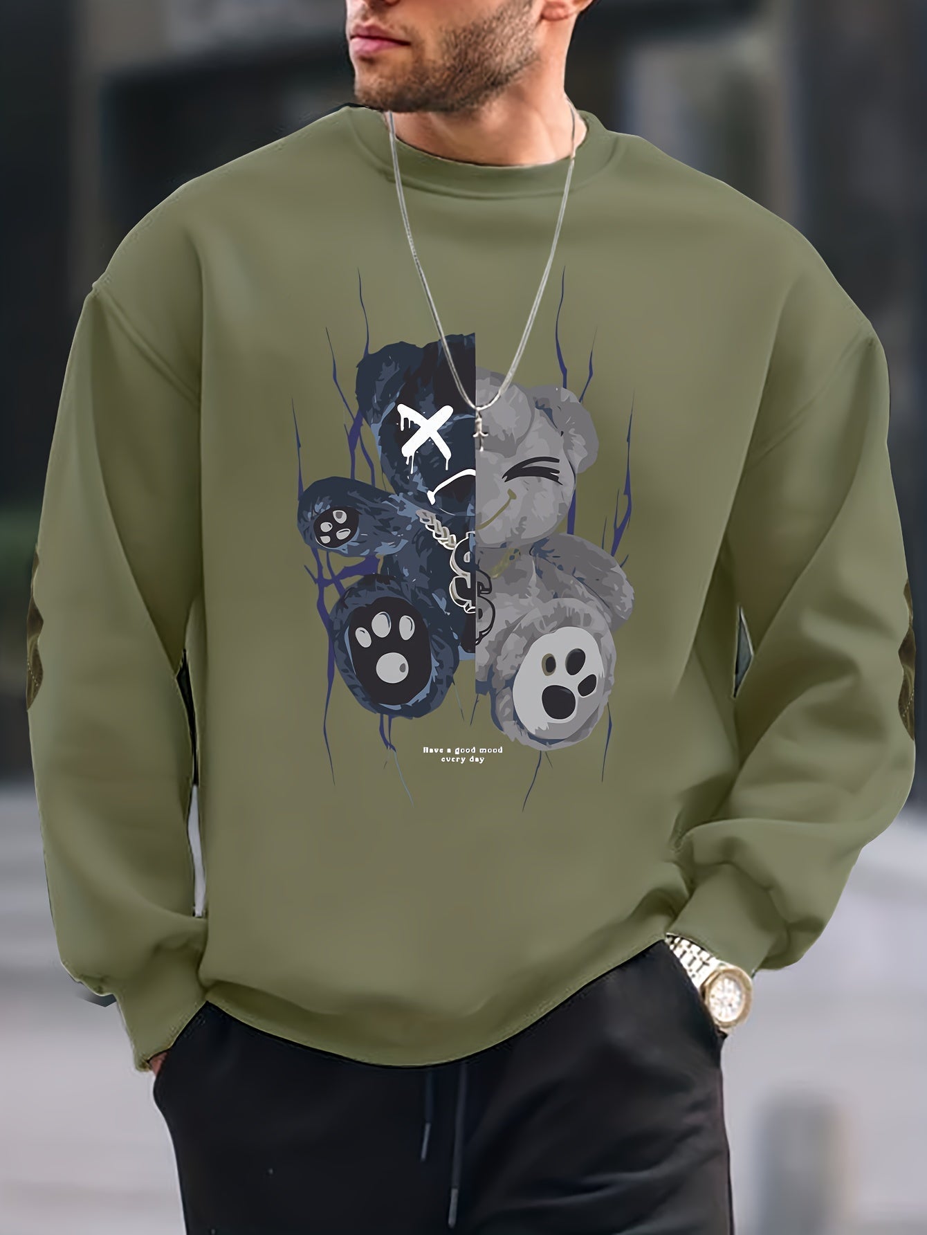 Casual Fashion Crew Neck Cotton Pullover Sweatshirt for Men | Great for Casual Days