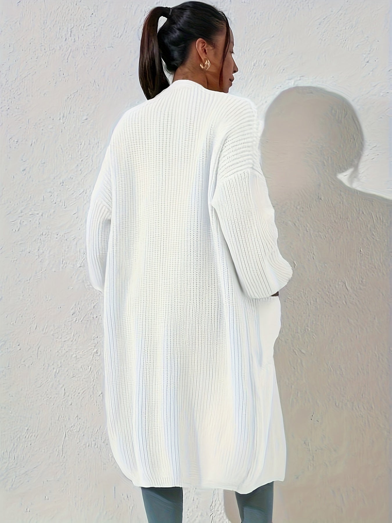 Casual Drop Shoulder Knitwear Cardigan with Pockets for Women | Great for Casual Days