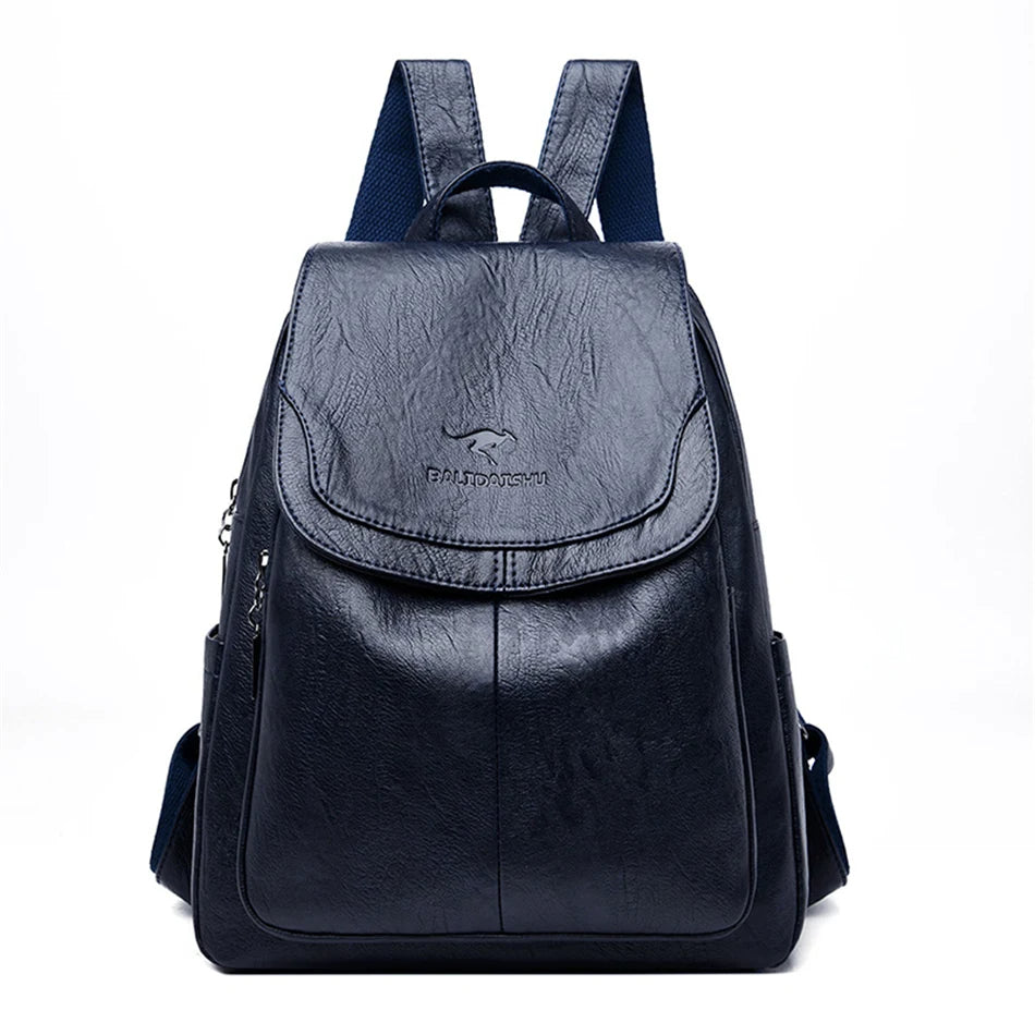 Women’s Leather Anti-Theft Backpack – Elegant, Secure & Versatile