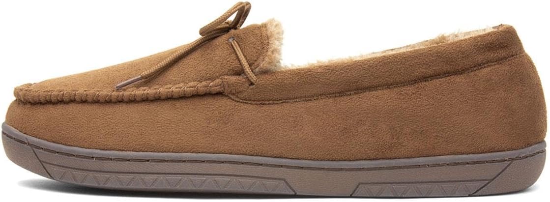 Men’s Moccasin Slippers | Grey Indoor Winter Shoes
