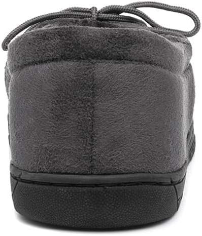 Men’s Moccasin Slippers | Grey Indoor Winter Shoes