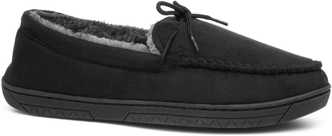 Men’s Moccasin Slippers | Grey Indoor Winter Shoes