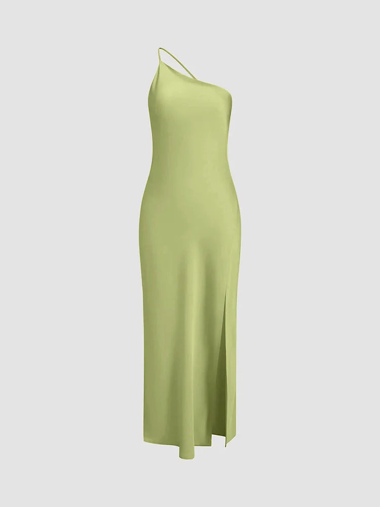 Women's Satin Maxi Dress Open Back Elegant 9
