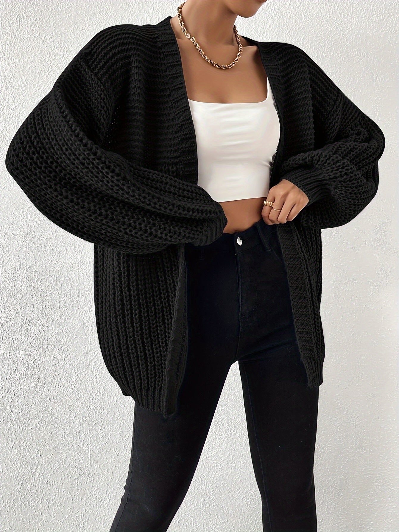 Casual Cozy Chunky Knit Drop Shoulder Cardigan for Women | Great for Casual Days
