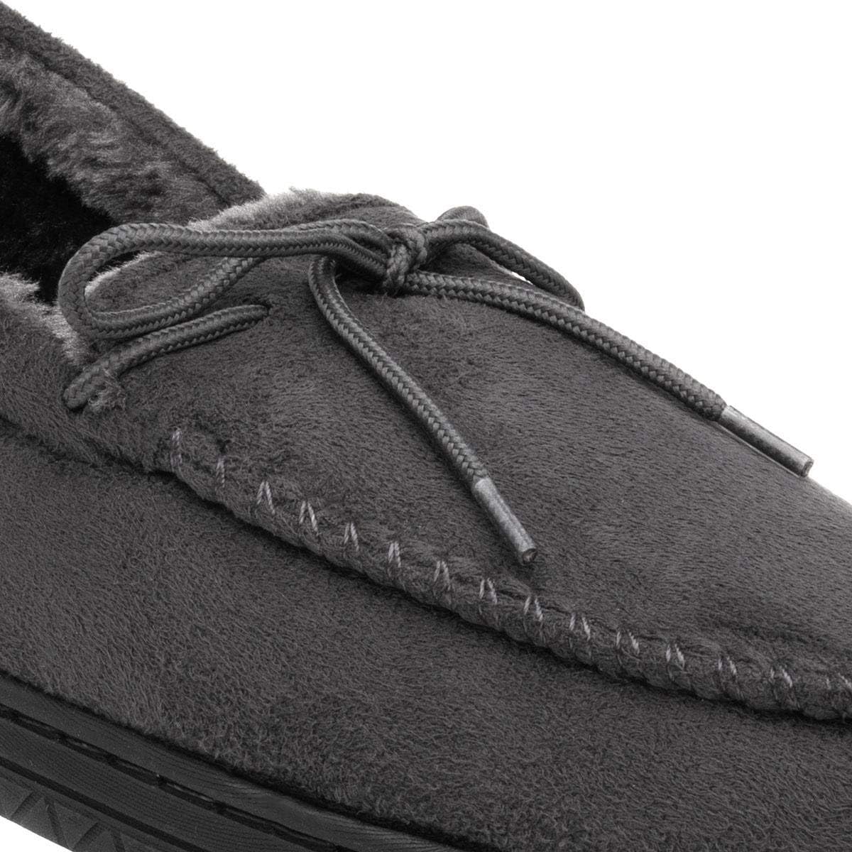 Men’s Moccasin Slippers | Grey Indoor Winter Shoes