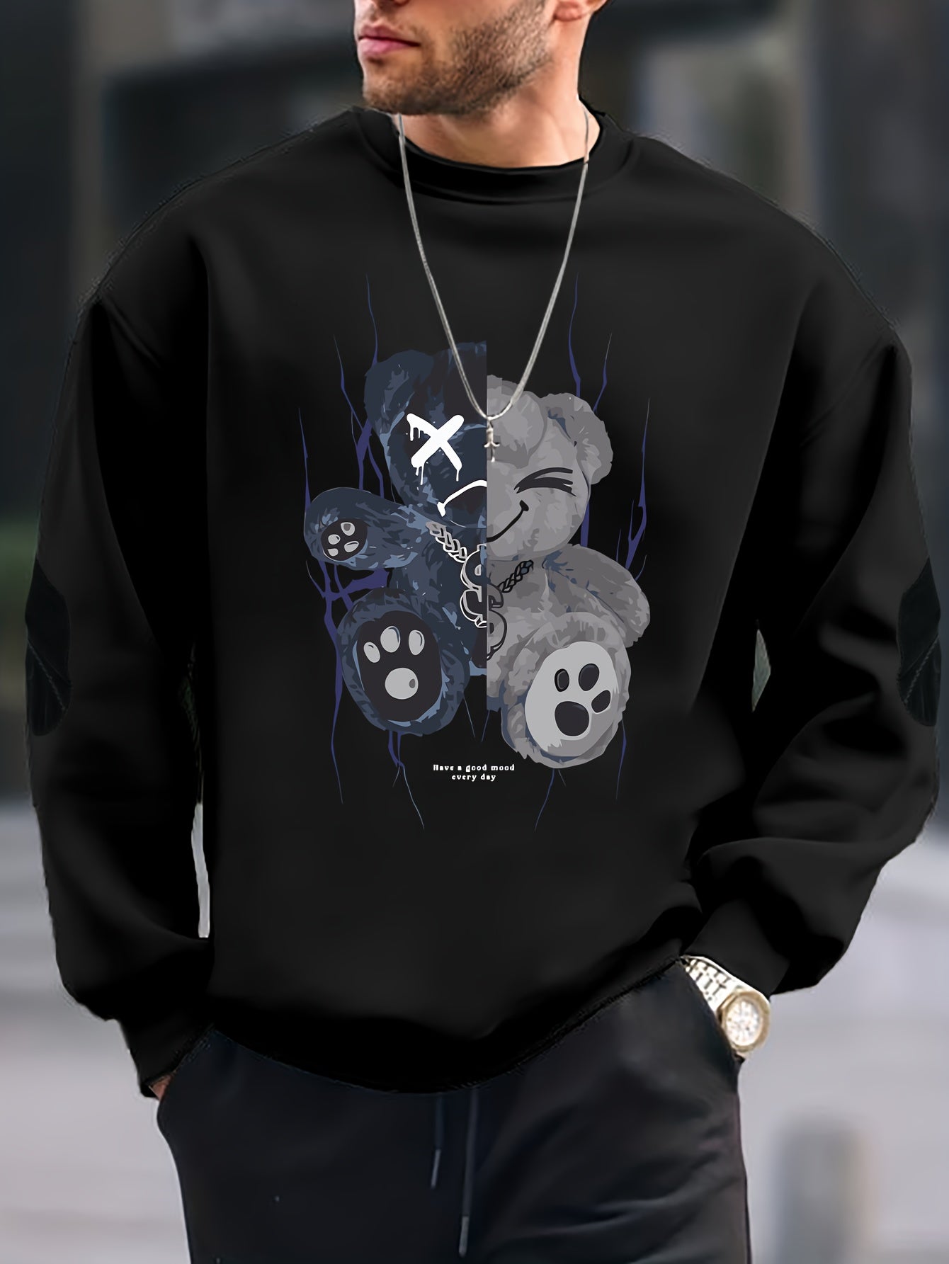 Casual Fashion Crew Neck Cotton Pullover Sweatshirt for Men | Great for Casual Days