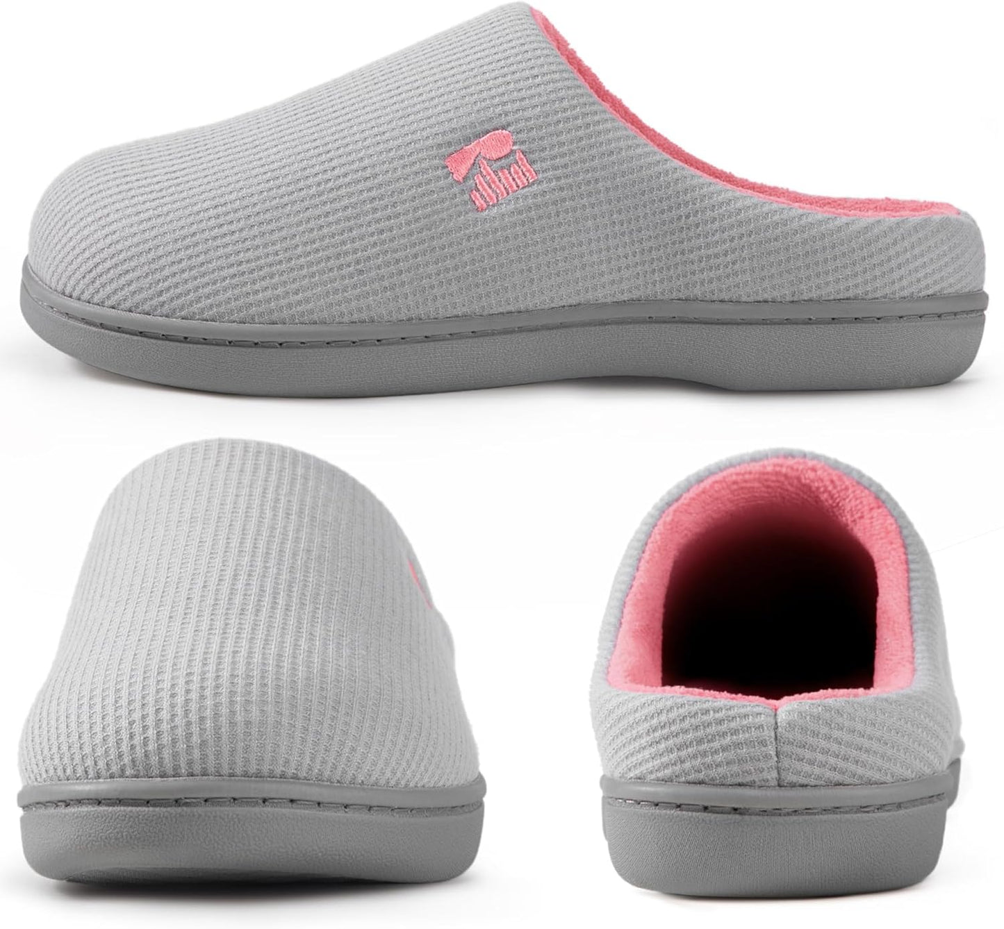Women’s Two-Tone Memory Foam Slippers | Comfortable Indoor Winter House Shoes