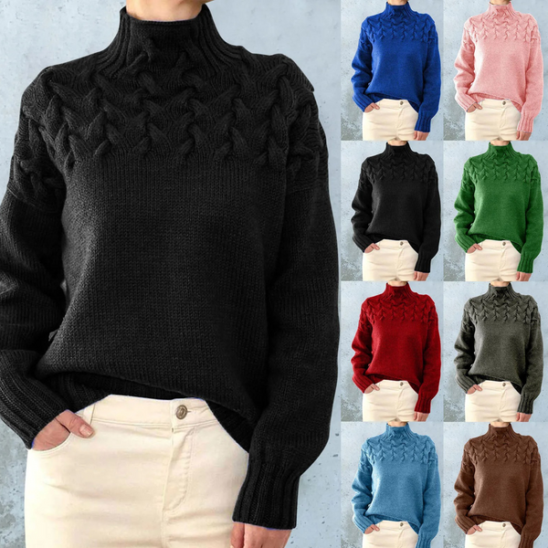 Women's Cozy Turtleneck Sweater – Soft Knit, Relaxed Fit