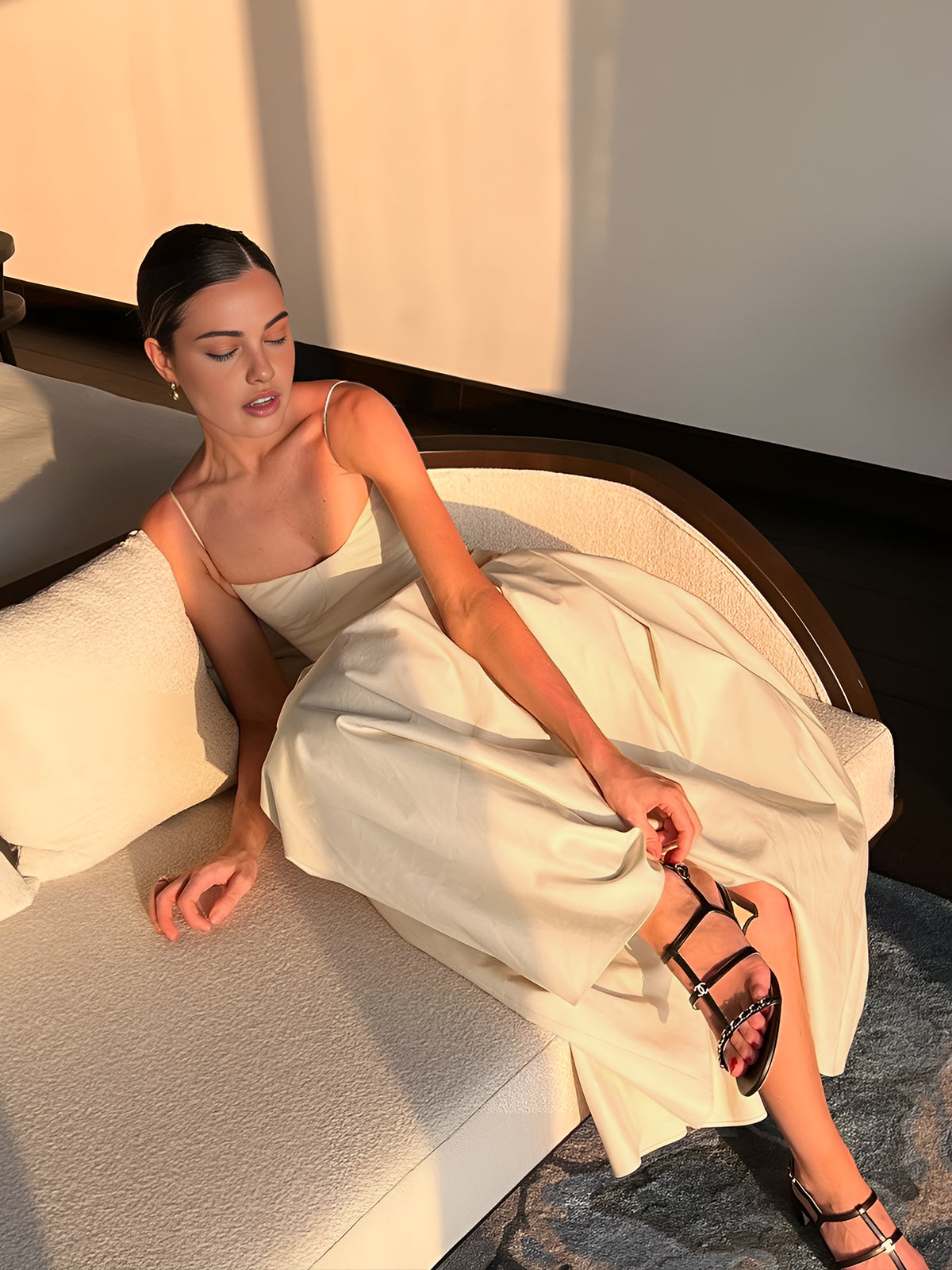 Women's Maxi Dress Polyester Pleated 3