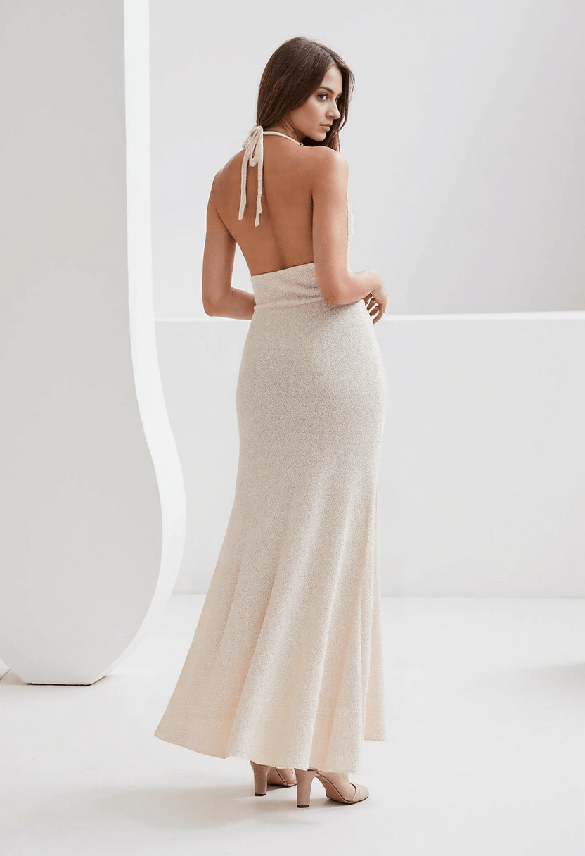 Women's Maxi Dress Cotton with Bow Details 4