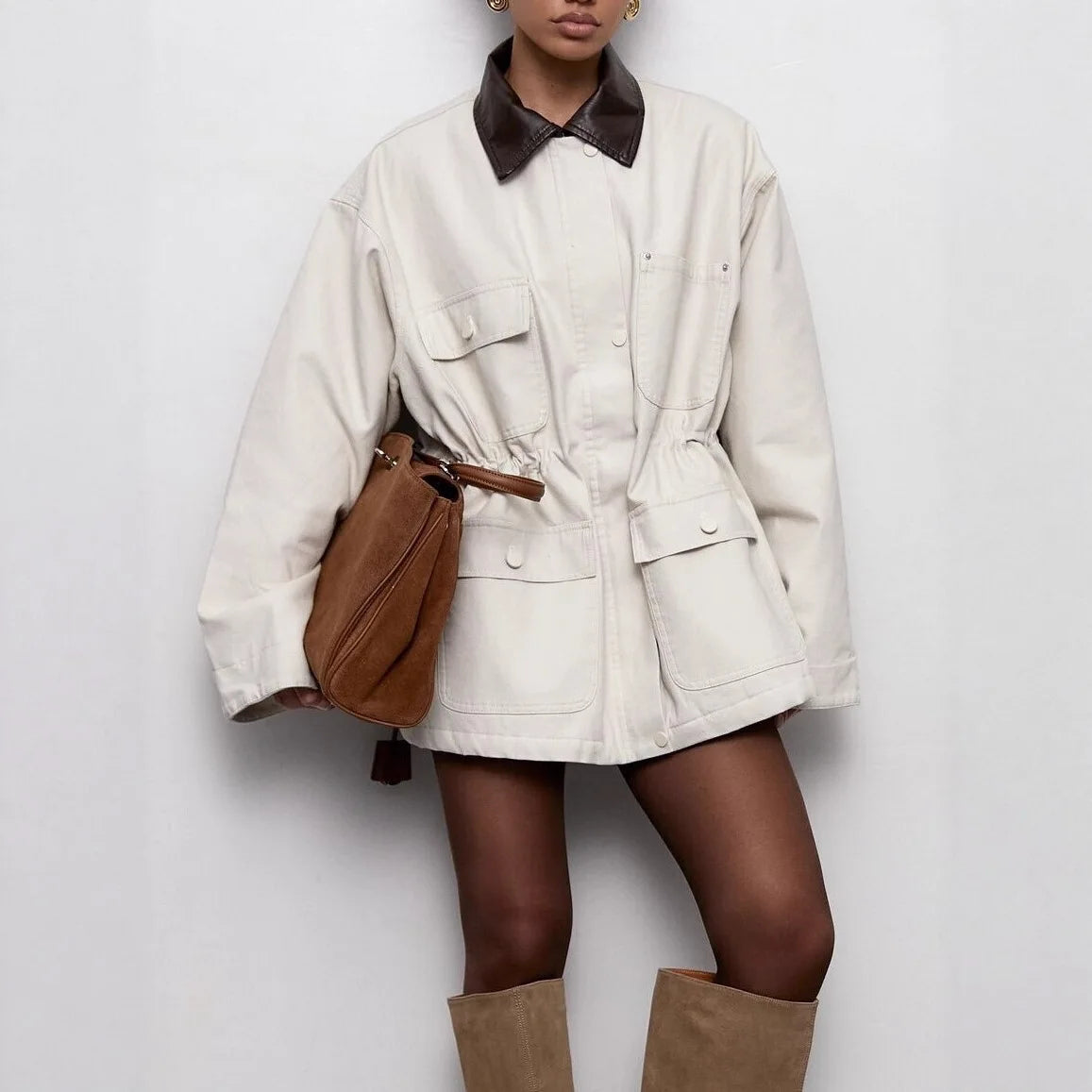 Women’s Patchwork Trench Coat | Ideal for Autumn & Winter