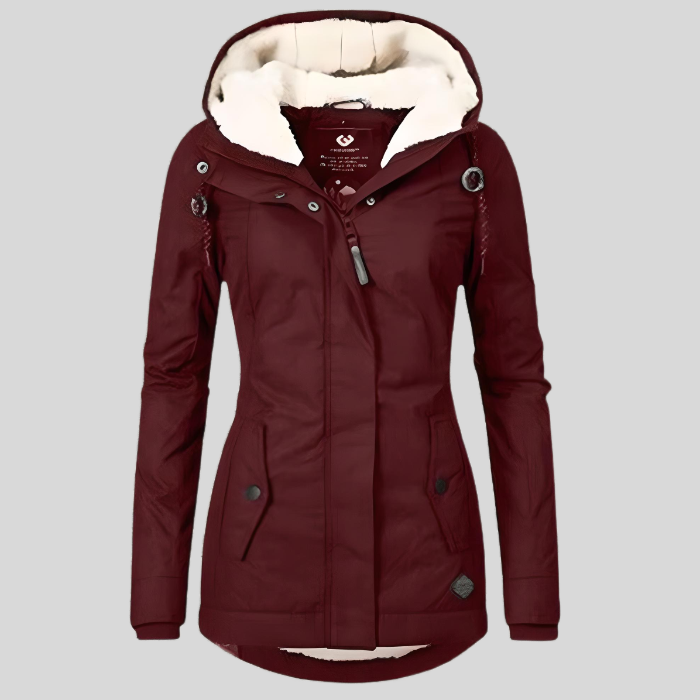 Women’s Waterproof Long Jacket – Hooded with Lining, All-Weather Protection