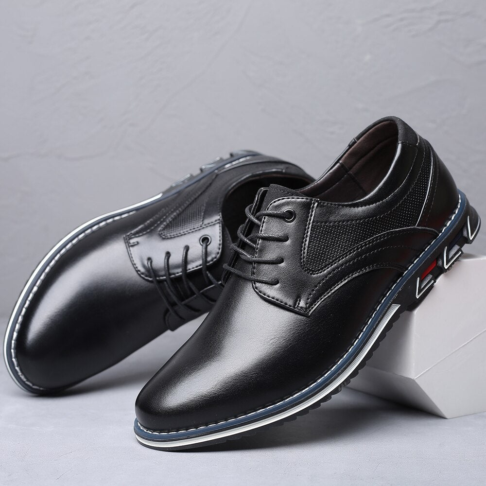 Men's Dress Shoes Black PU Orthopedic Support for Business Casual & Formal Wear