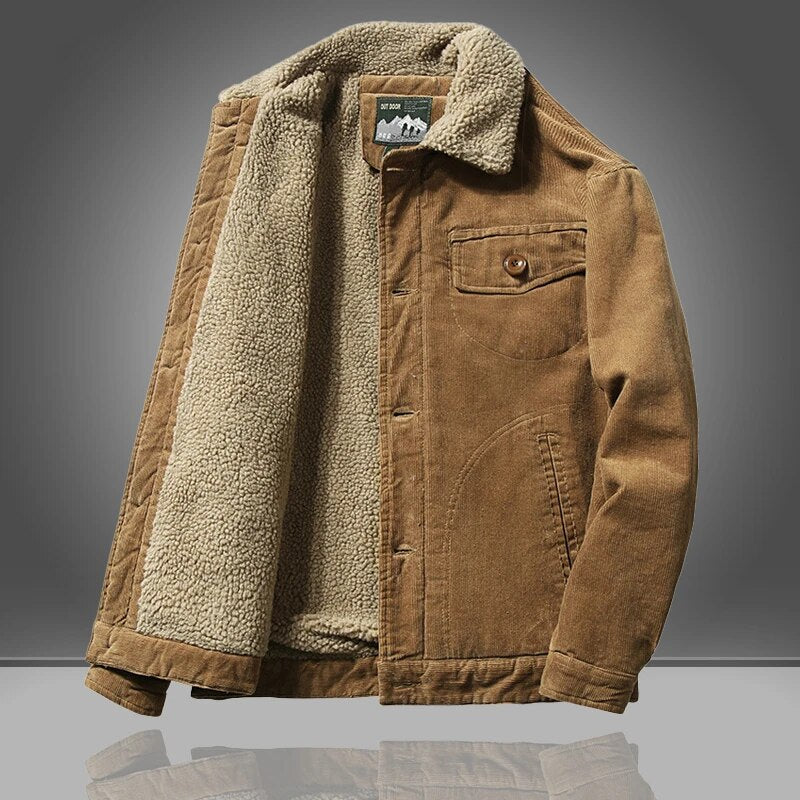 Men's Fleece Jacket Corduroy Winter Coat 1