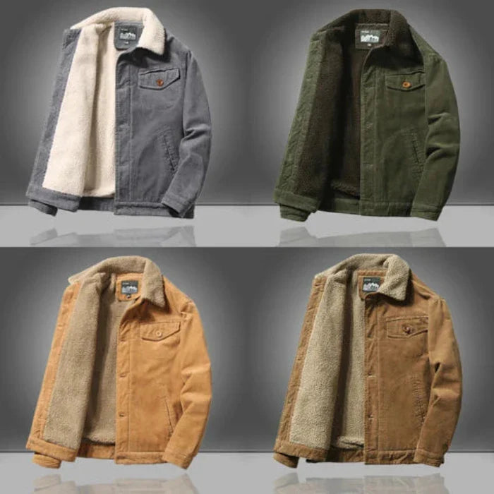 Men's Fleece Jacket Corduroy Winter Coat 5