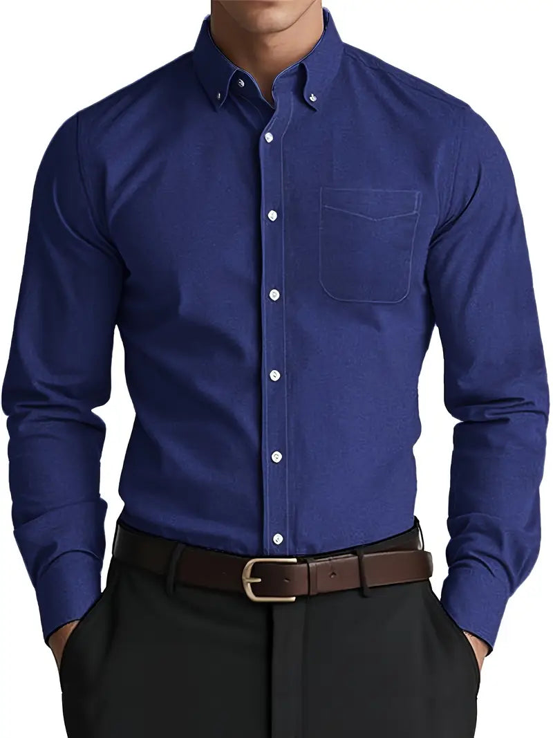 Men’s Long Sleeve Everyday Shirt – Classic Button-Up for Work or Weekend