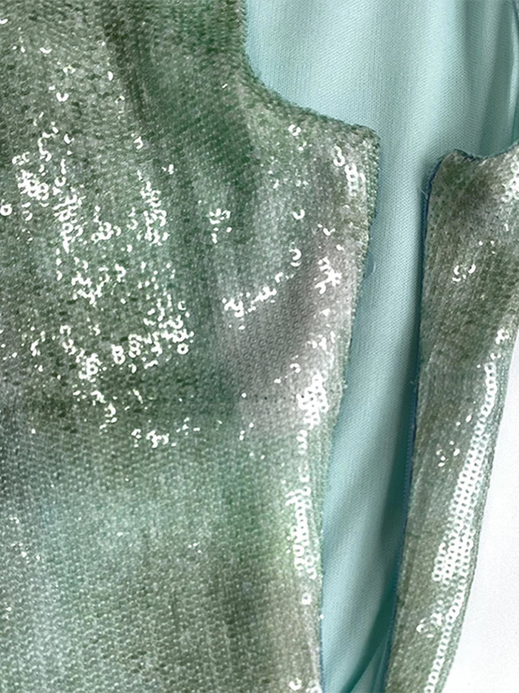 Women's Sequin Cocktail Dress One-Shoulder 5