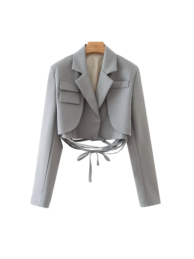 Damen Cropped Blazer – Tailliertes Design, Vielseitig und Elegant für Business & Abendlooks - Chicquemoda Rosa / S Chicquemoda Damenblazer Damen Cropped Blazer – Tailliertes Design, Vielseitig und Elegant für Business & Abendlooks