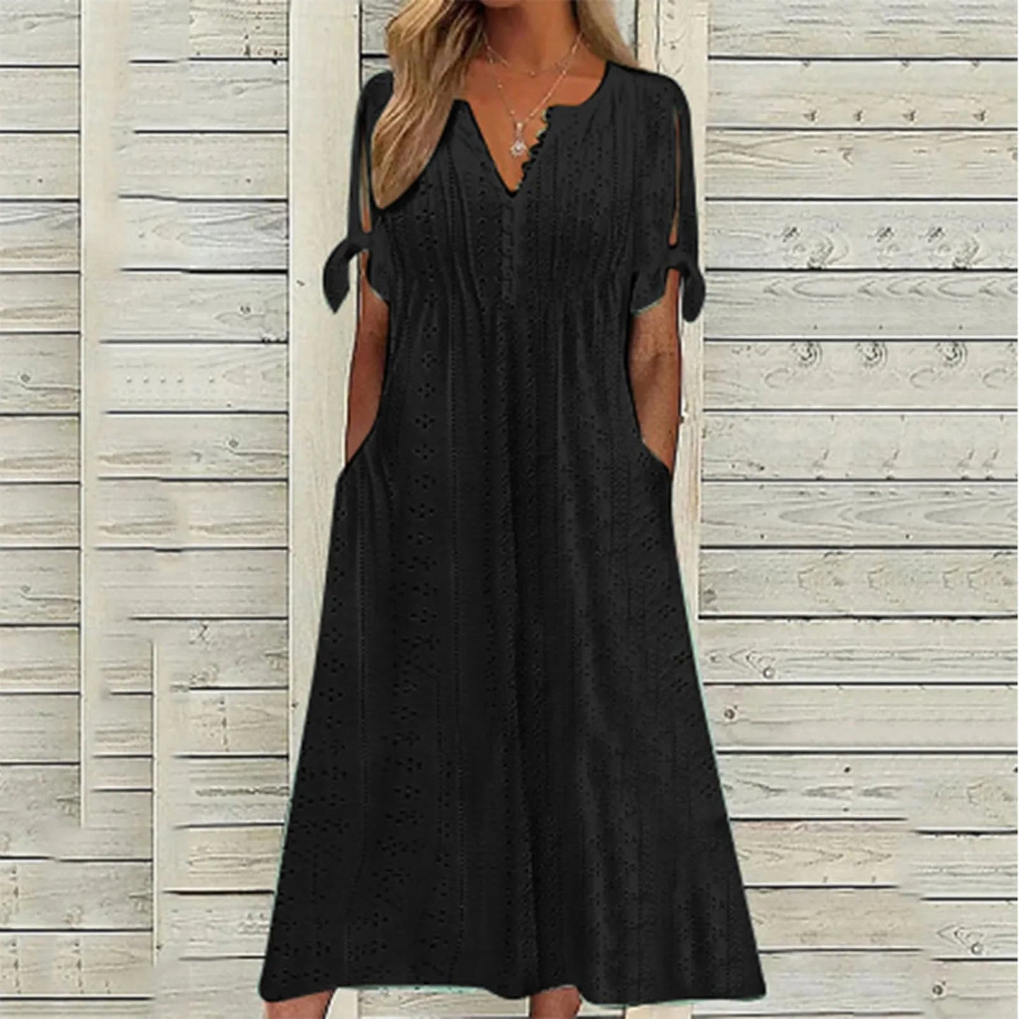 Women's - Midi Dress - Leisure - Material - Ideal for Summer