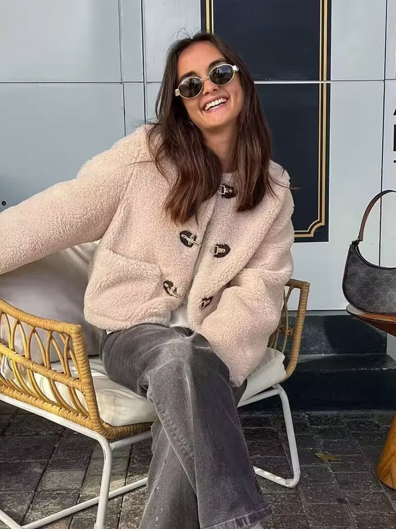 Women's Felyn Sheep Jacket – Faux Shearling, Warm & Stylish Outerwear