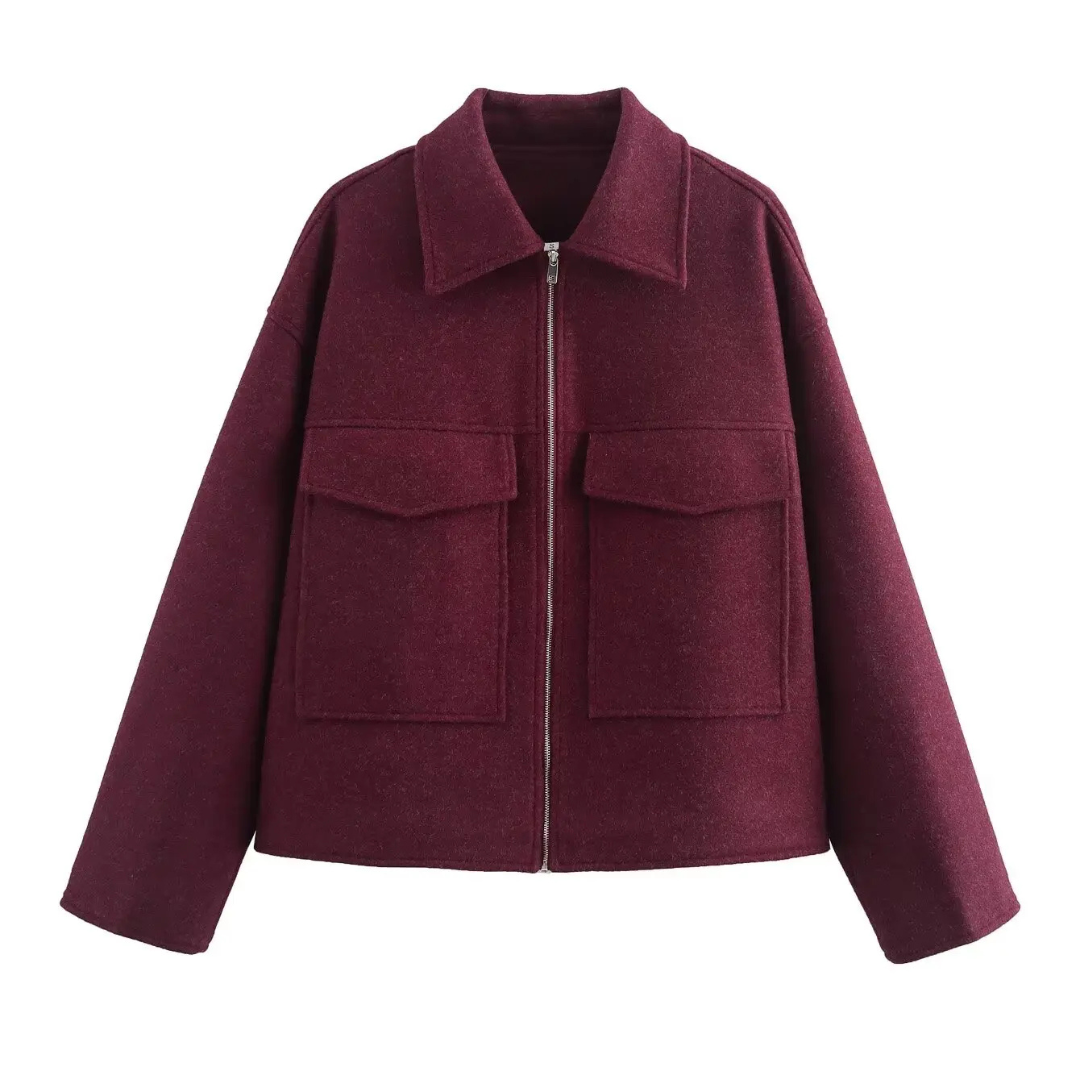 Women Boucle Jacket – Elegant Textured Open-Front Outerwear