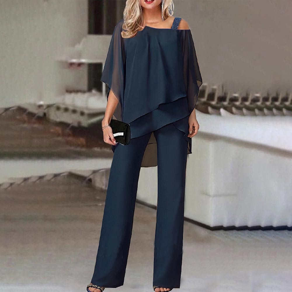 Women's 2-Piece Set Cold Shoulder Polyester