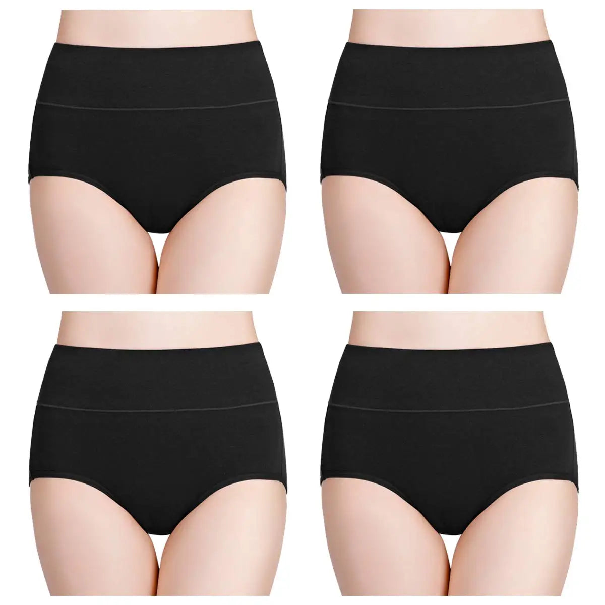 Women's High Waisted Underwear Cotton 4-Pack