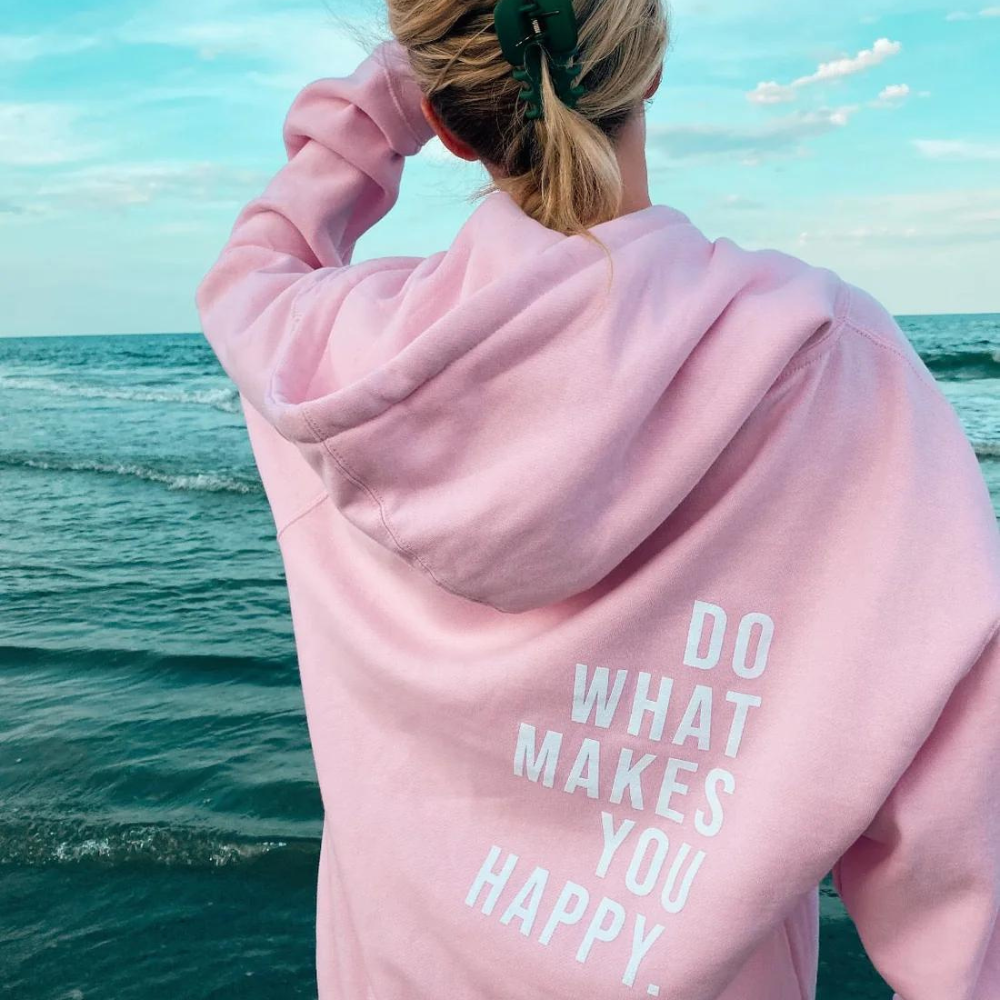 Women's Hooded Sweater Polyester with Text Print