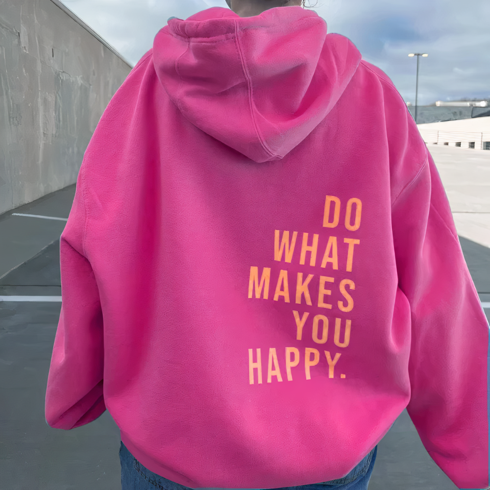 Women's Hooded Sweater Polyester with Text Print