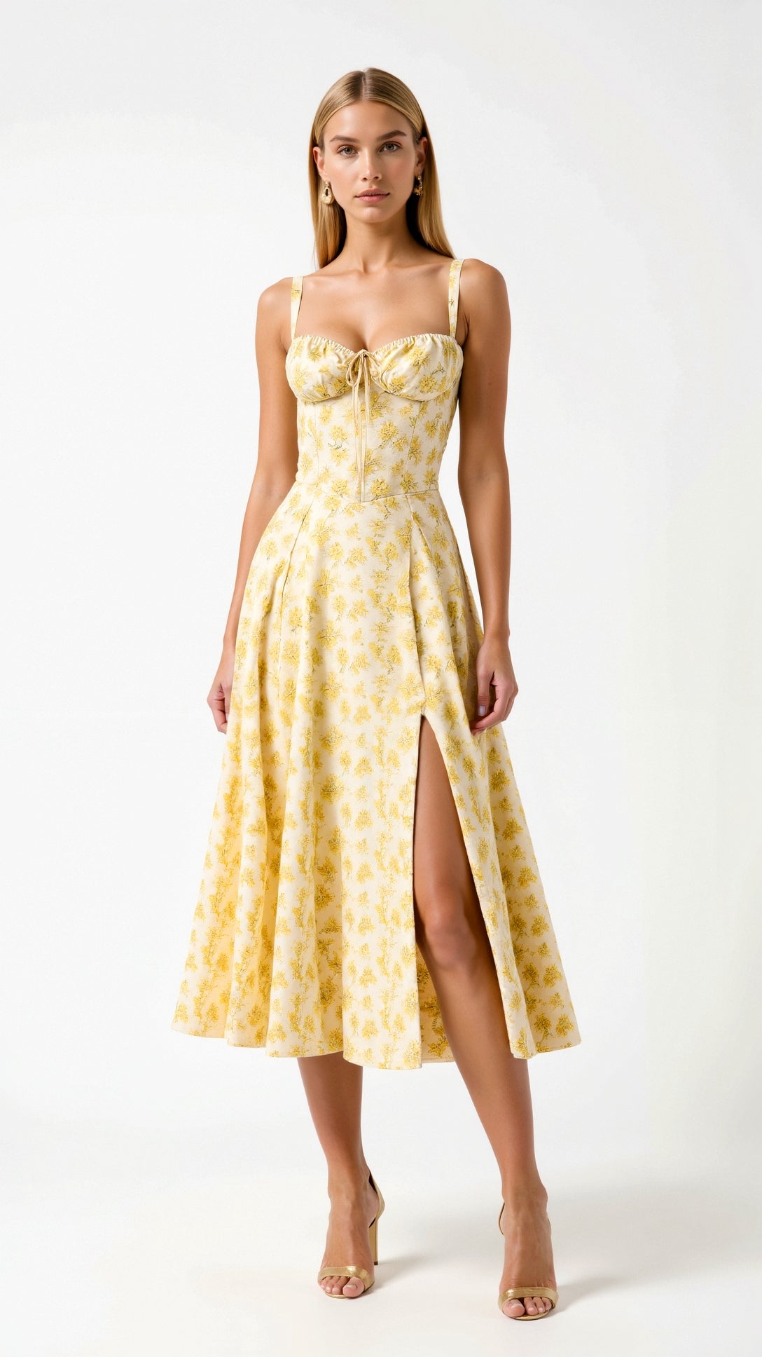 Women's Midi Dress Polyester with Slit for Summer Events 13