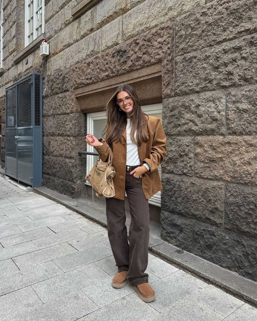 Women's Suede Blazer Camel 4