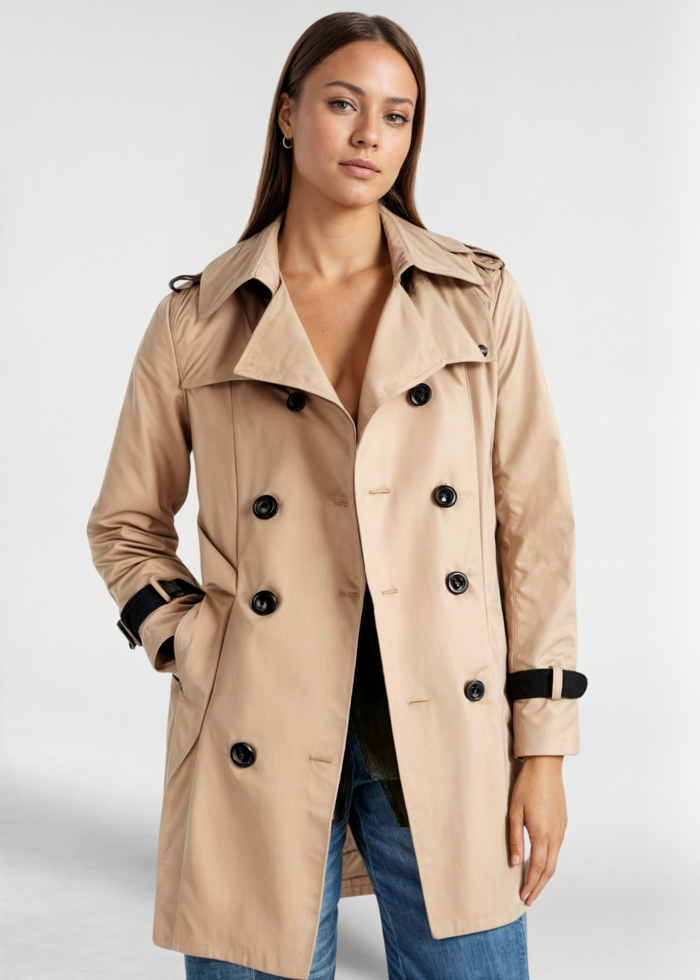 Women's Trench Coat Premium Fabric Double Design 1