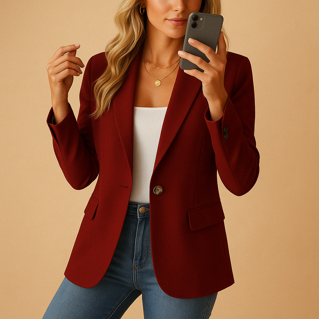 Women’s Fitted Blazer – Tailored Stretch Design for Smart and Casual Looks