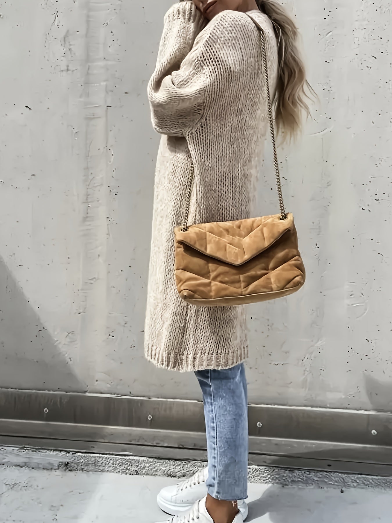 Casual Drop Shoulder Fleece Knitwear Cardigan for Women | Great for Casual Days