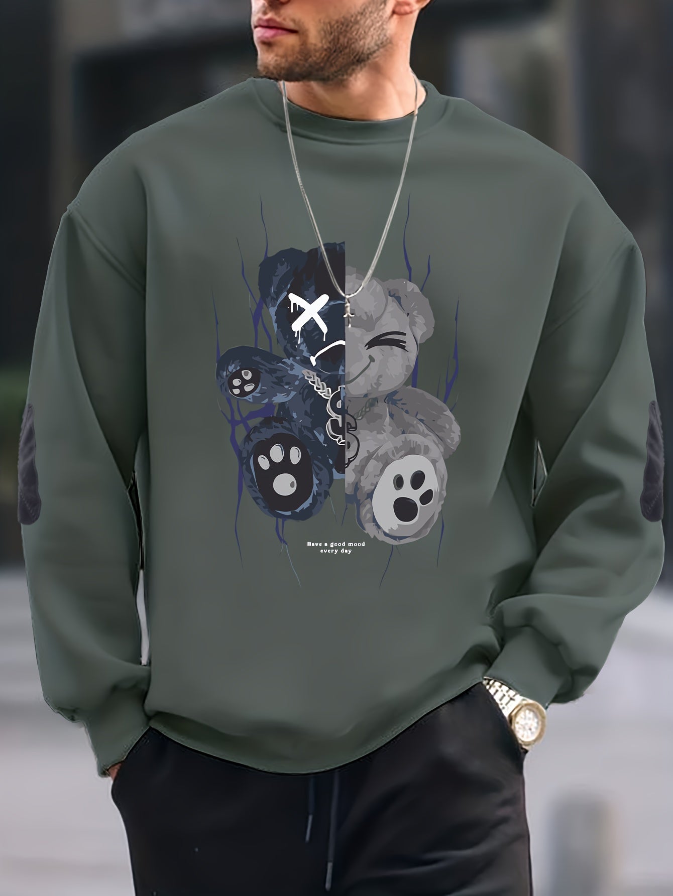 Casual Fashion Crew Neck Cotton Pullover Sweatshirt for Men | Great for Casual Days