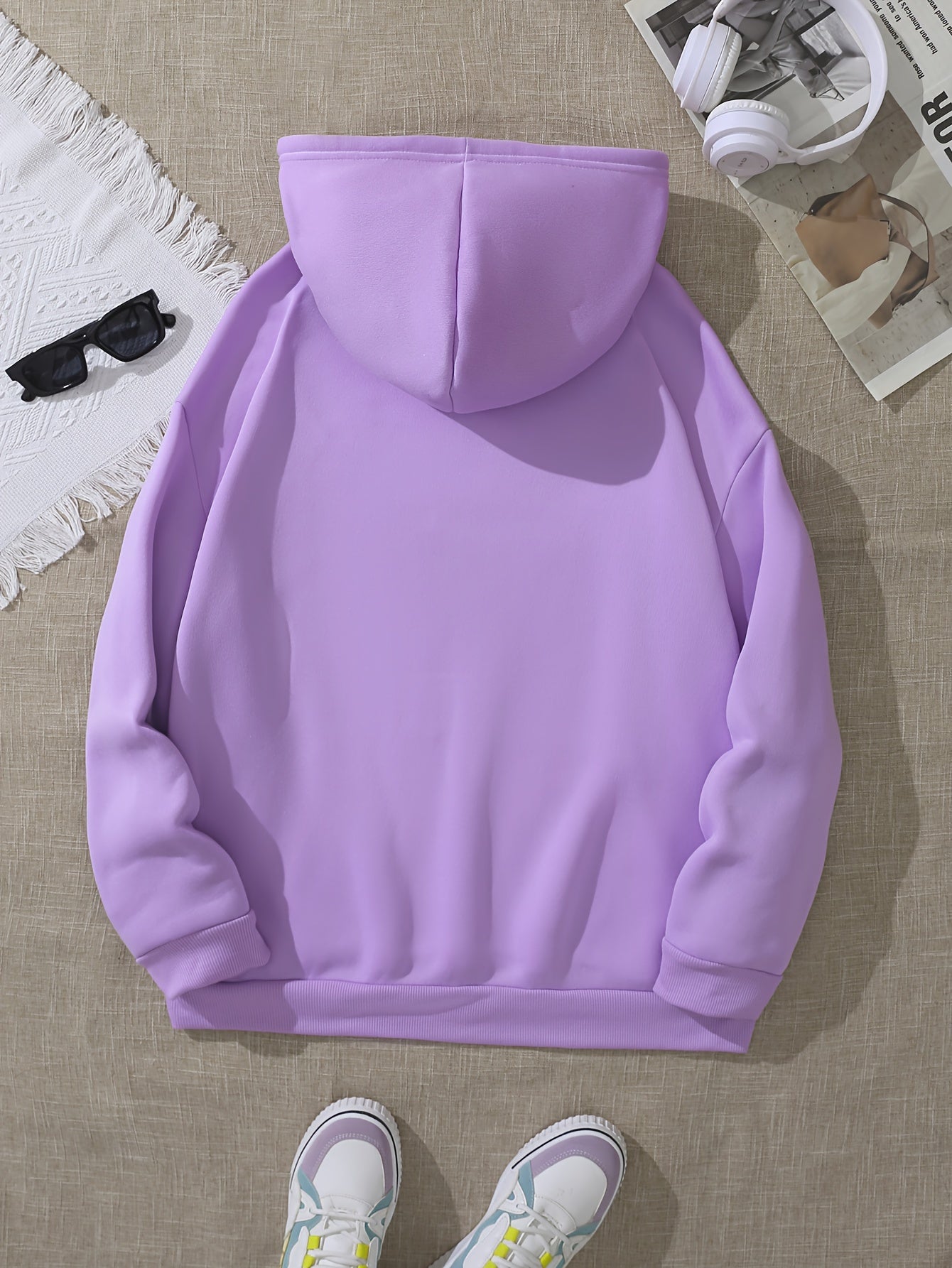 Casual Fleece Pullover Hoodie with Print for Women | Great for Casual Days