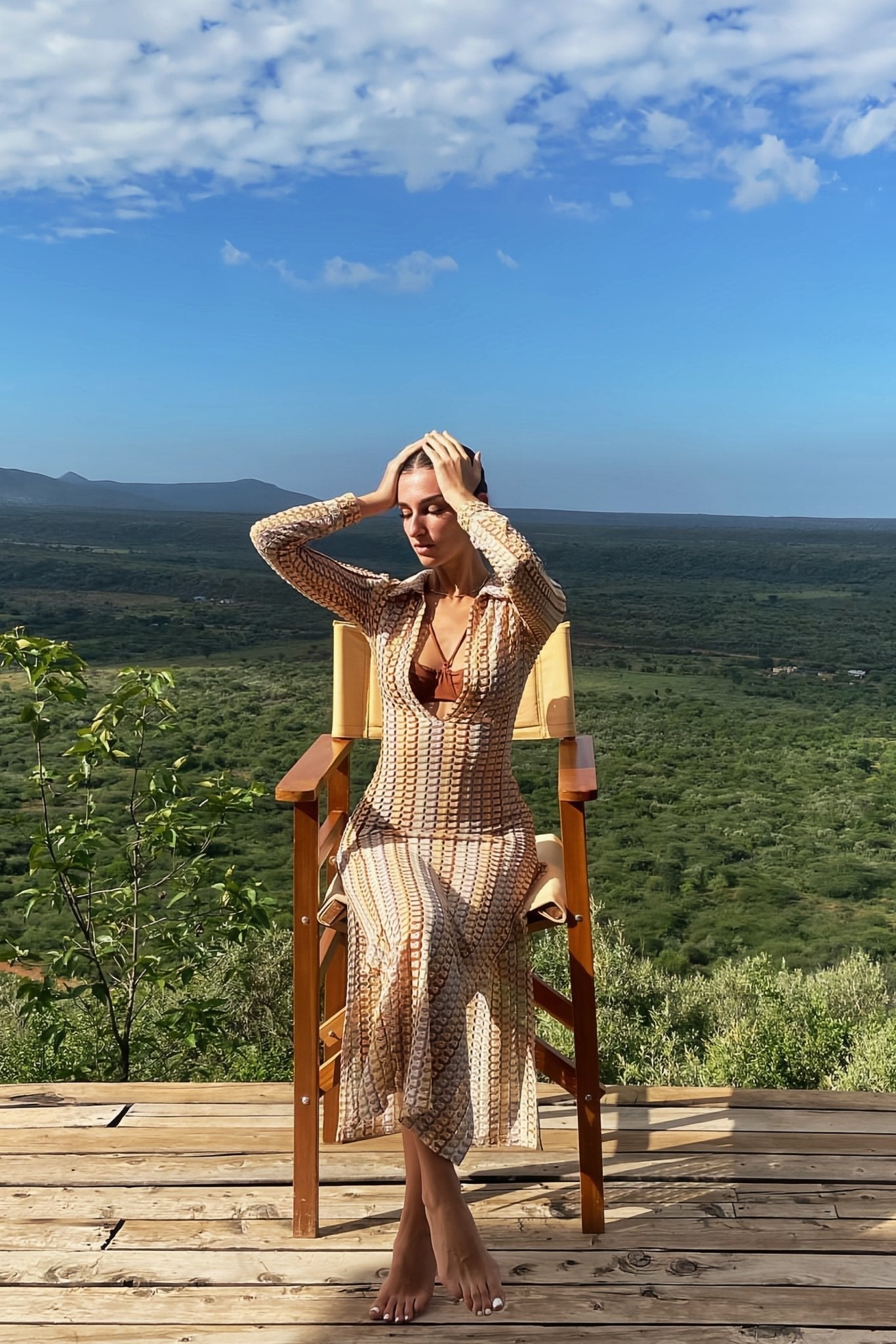 Women's Black Maxi Dress Polyester with Deep V-Neck 4