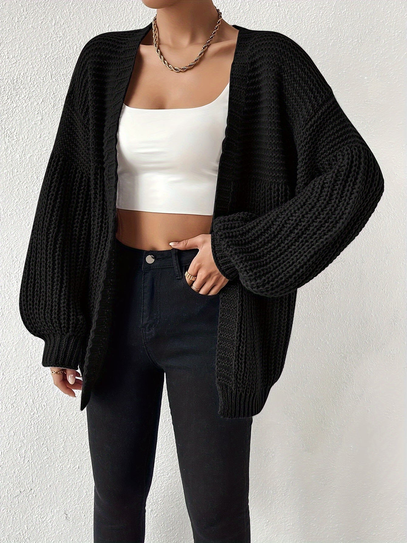 Casual Cozy Chunky Knit Drop Shoulder Cardigan for Women | Great for Casual Days