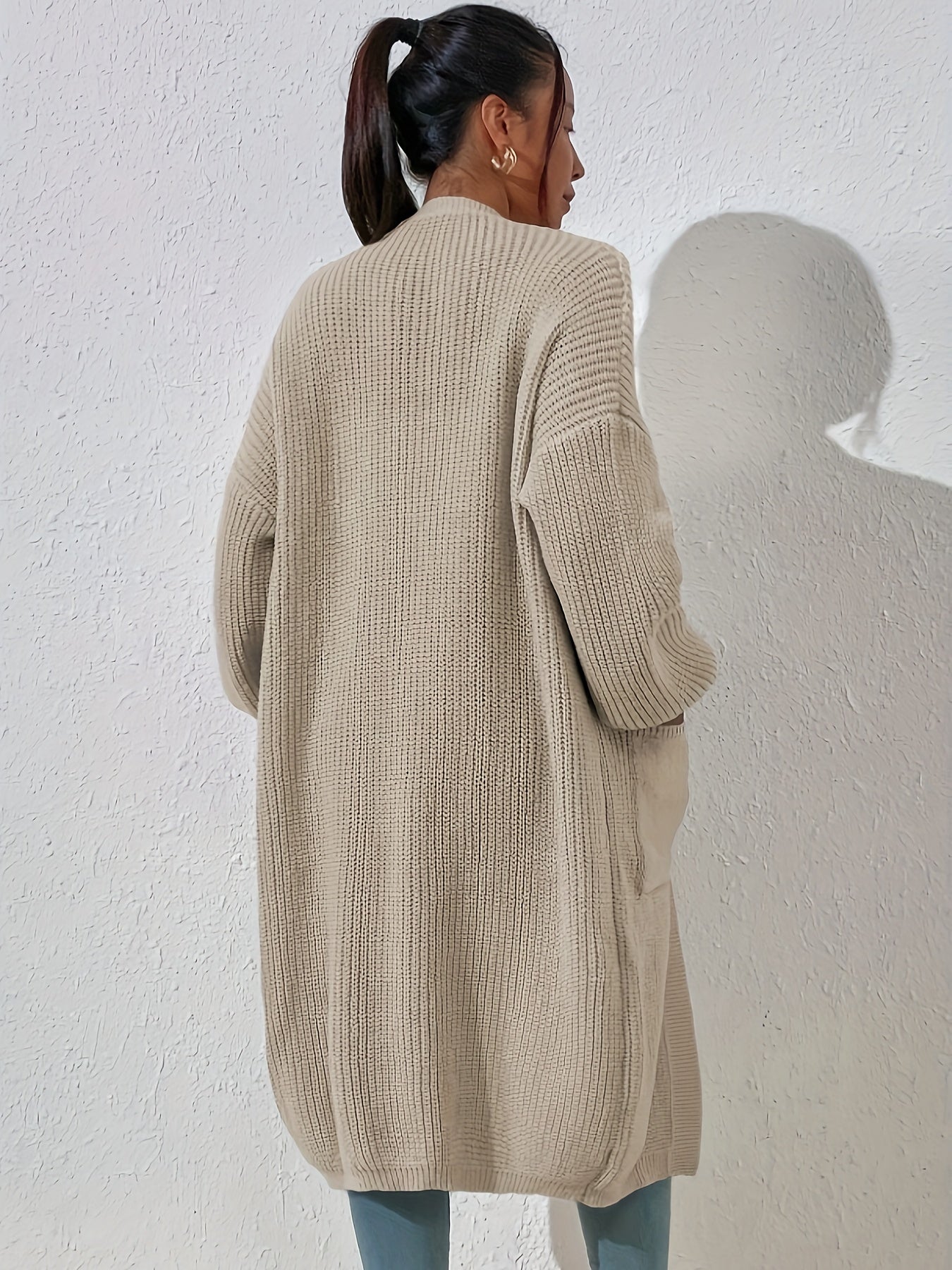 Casual Drop Shoulder Knitwear Cardigan with Pockets for Women | Great for Casual Days