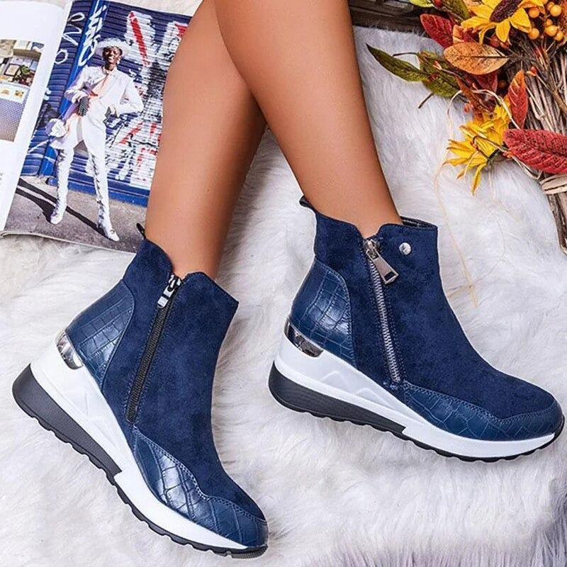 Casual Ankle Boots with Zipper and Heel for Women | Great for Casual Days