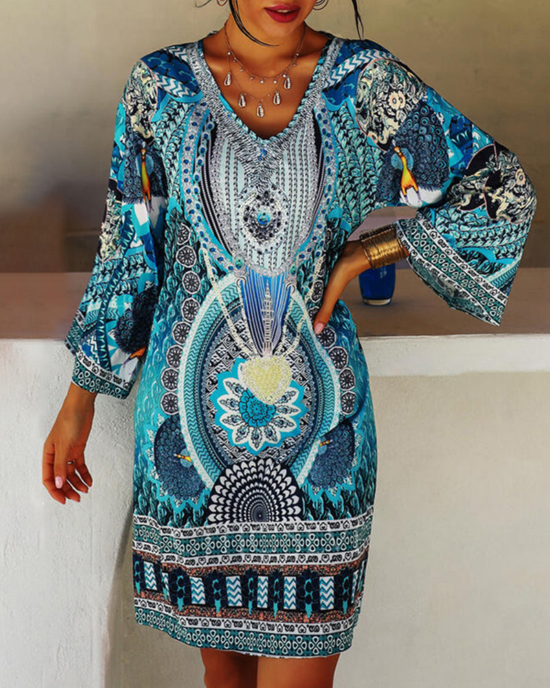Women's - Mini Dress - Bohemian - Light Formal Style - Ideal for Summer