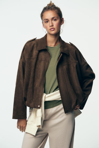 Elegant Suede Jacket for Women | Chic Autumn & Winter Outerwear