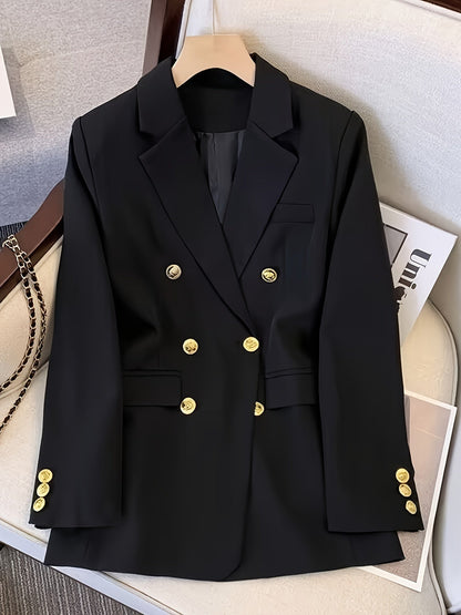Women's Elegant Slim Business Blazer with Golden Buttons | Ideal for All Seasons