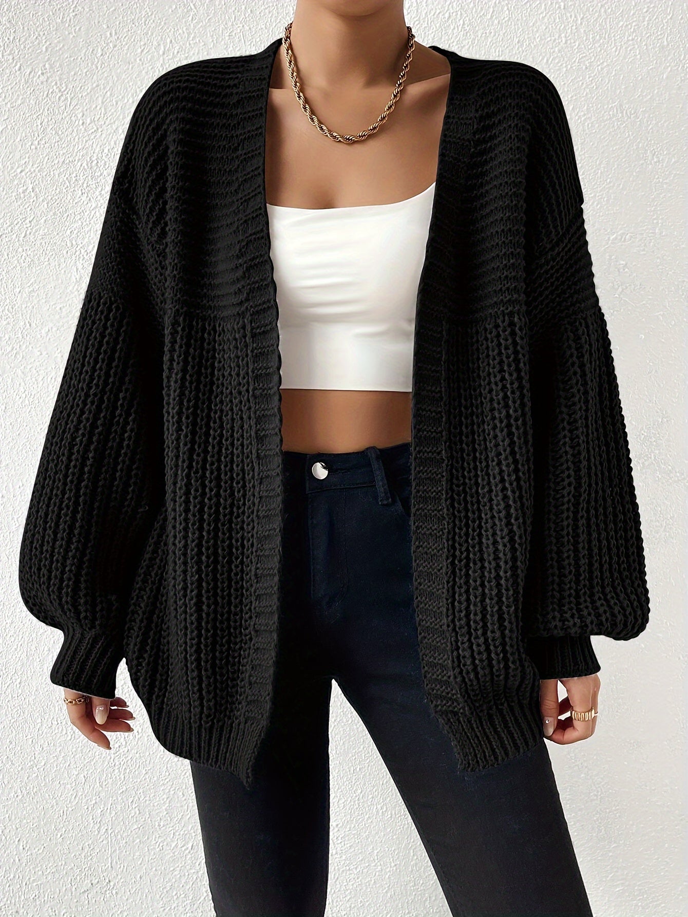Casual Cozy Chunky Knit Drop Shoulder Cardigan for Women | Great for Casual Days