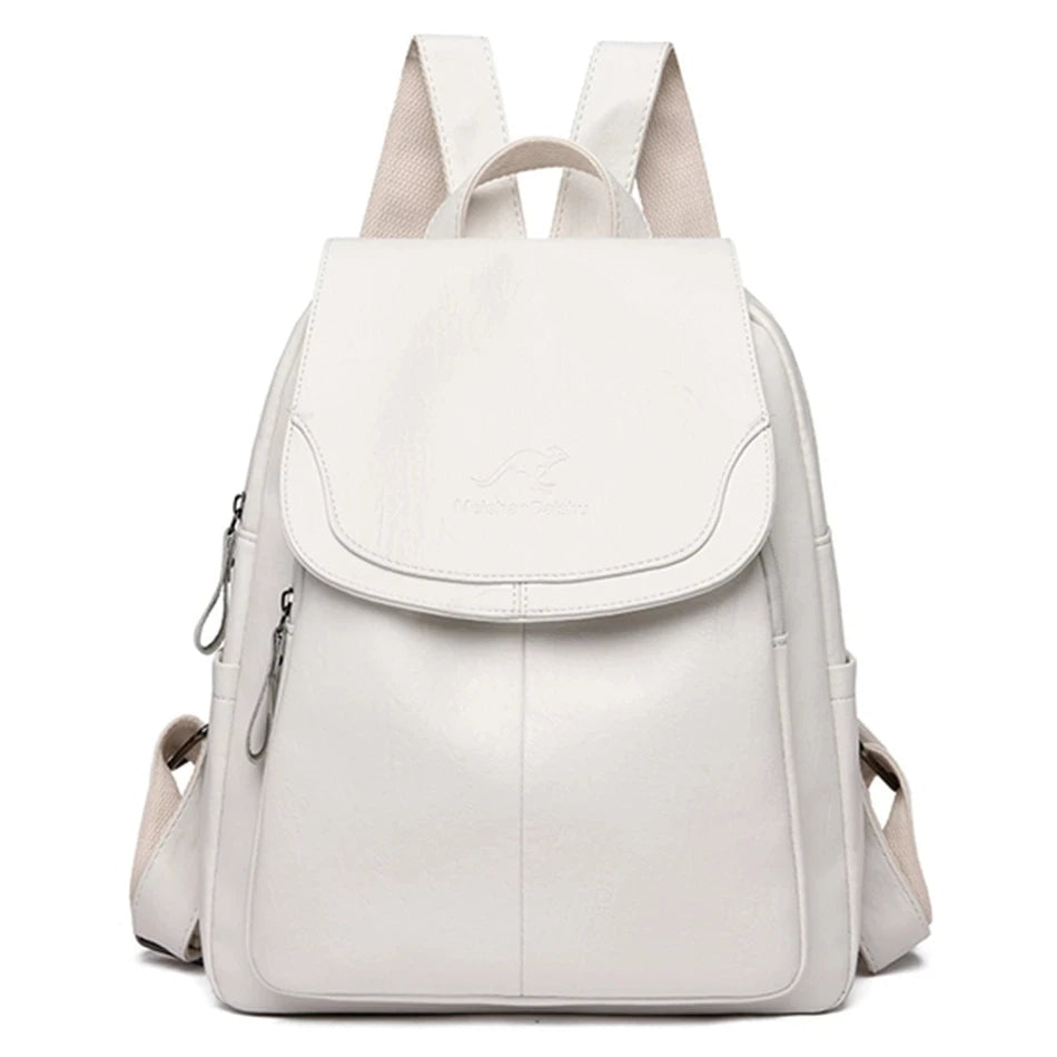 Women’s Leather Anti-Theft Backpack – Elegant, Secure & Versatile